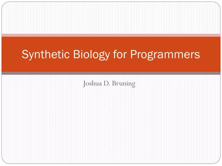 synthetic biology for programmers