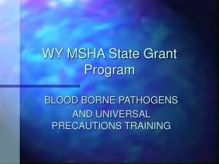 WY MSHA State Grant Program