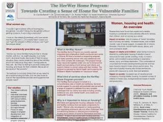The HerWay Home Program: Towards Creating a Sense of Home for Vulnerable Families