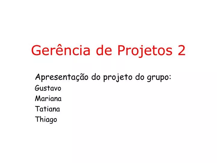 ger ncia de projetos 2