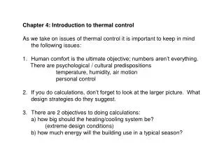 Chapter 4: Introduction to thermal control