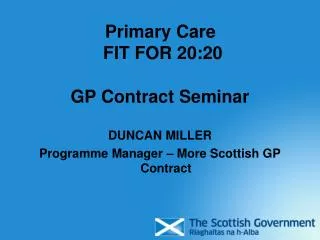 Primary Care FIT FOR 20:20