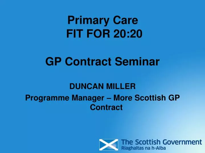 primary care fit for 20 20