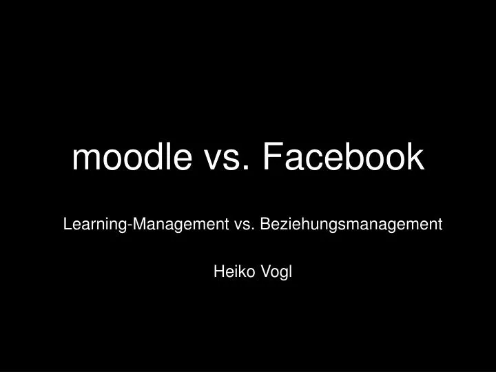 moodle vs facebook