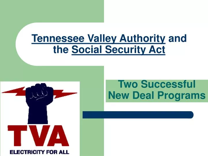 tennessee valley authority and the social security act