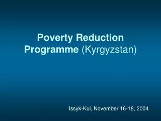 Poverty Reduction Programme (Kyrgyzstan)
