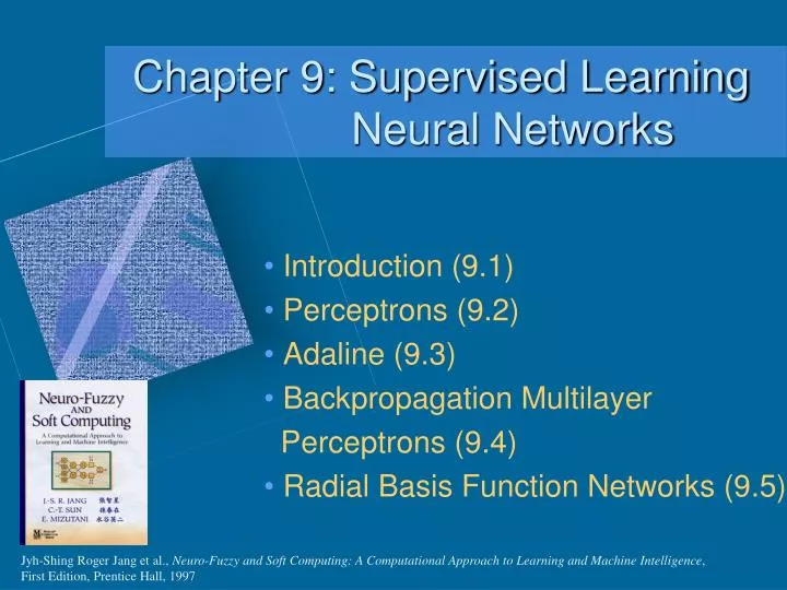 chapter 9 supervised learning neural networks