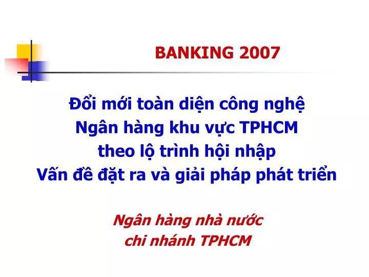 banking 2007