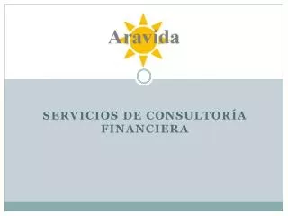 SERVICIOS DE CONSULTORÍA FINANCIERA