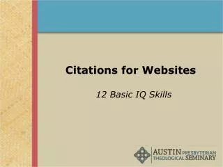Citations for Websites