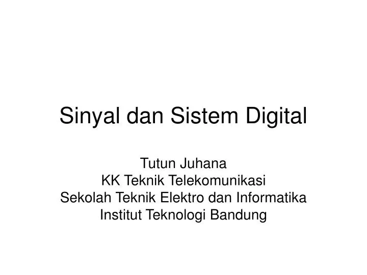 sinyal dan sistem digital