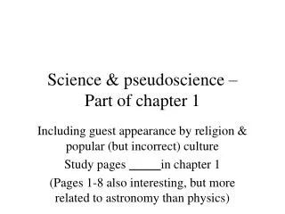 Science &amp; pseudoscience – Part of chapter 1