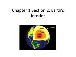 Chapter 1 Section 2: Earth’s Interior