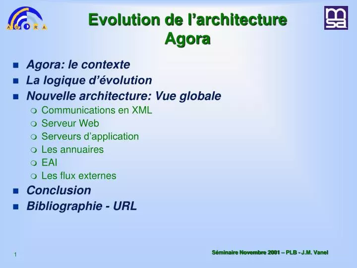 evolution de l architecture agora