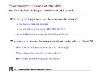 Environmental Science at the APS