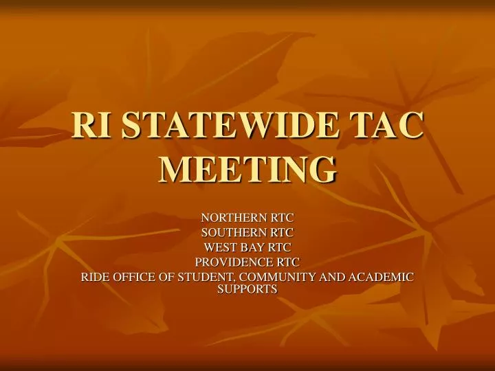 ri statewide tac meeting