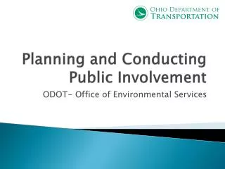 Planning and Conducting Public Involvement
