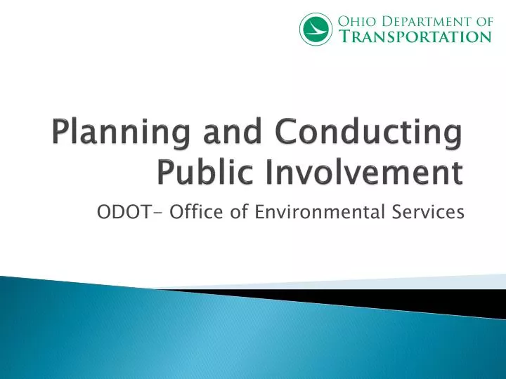 planning and conducting public involvement