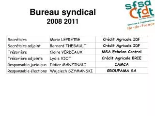 Bureau syndical 2008 2011