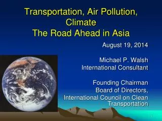 Transportation, Air Pollution, Climate The Road Ahead in Asia
