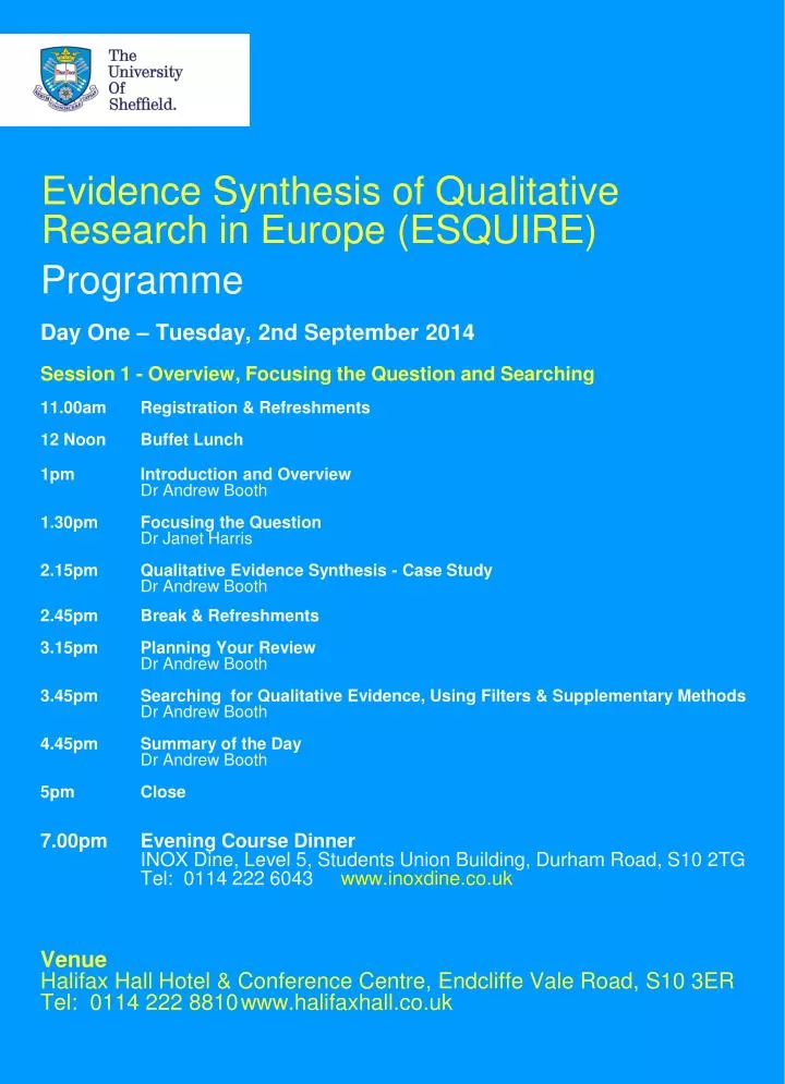 evidence synthesis of qualitative research in europe esquire