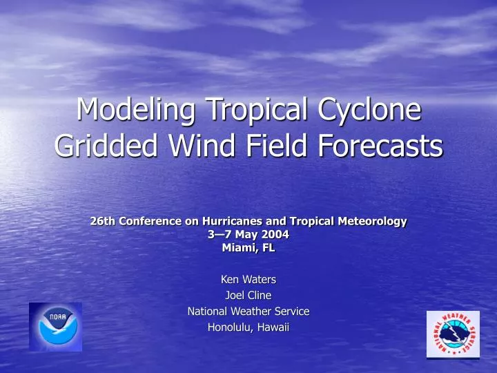 modeling tropical cyclone gridded wind field forecasts