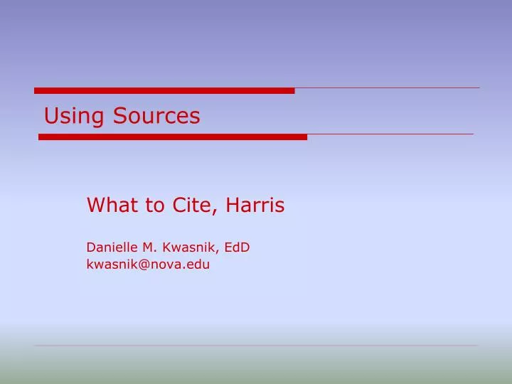 using sources