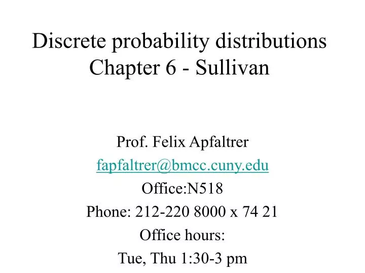 discrete probability distributions chapter 6 sullivan