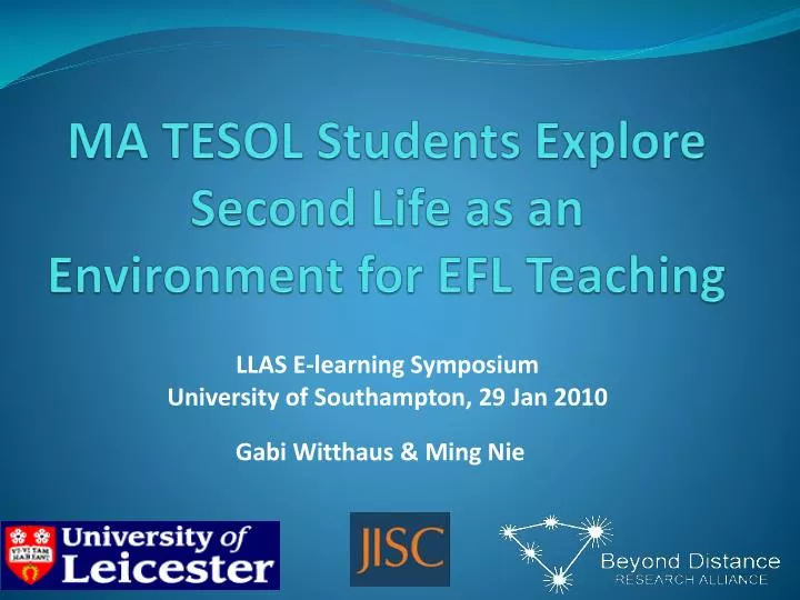 ma tesol students explore second life as an environment for efl teaching