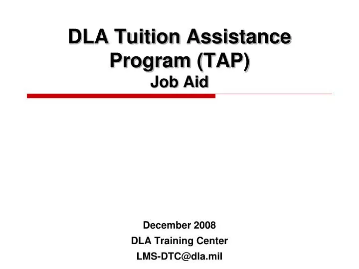 dla tuition assistance program tap job aid