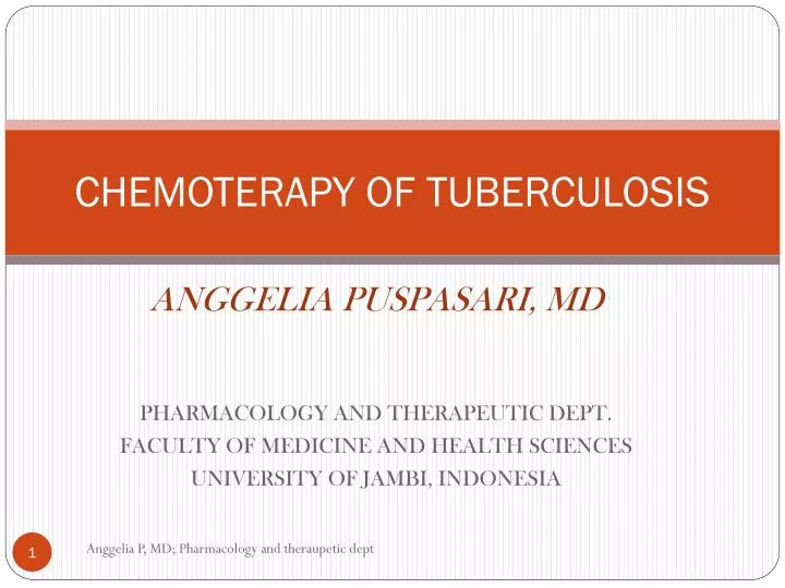 chemoterapy of tuberculosis