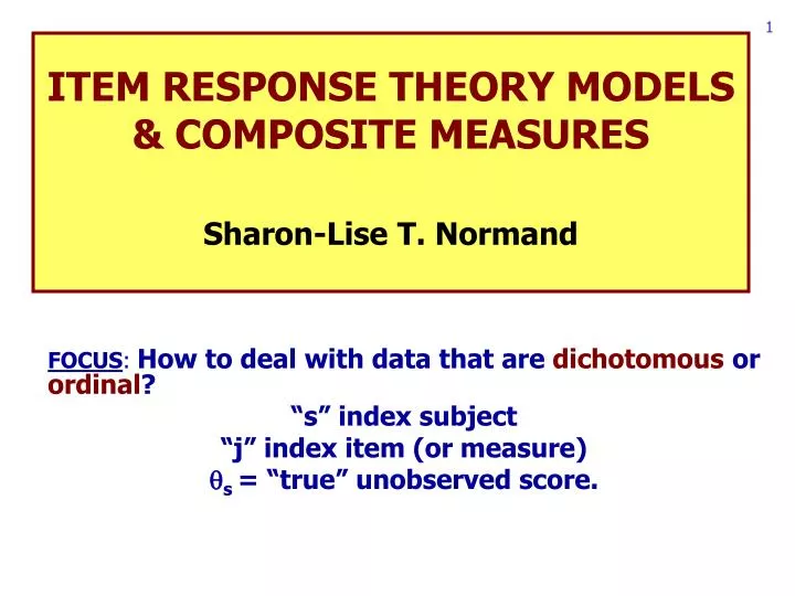 item response theory models composite measures sharon lise t normand