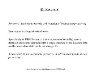 §1. Recovery