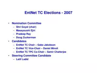 EntNet TC Elections - 2007