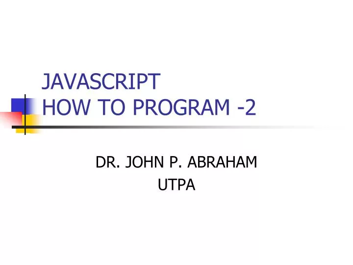 javascript how to program 2