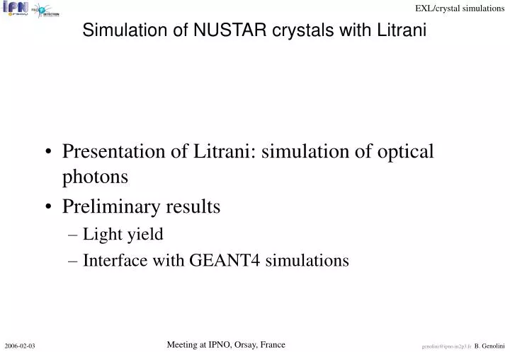 simulation of nustar crystals with litrani