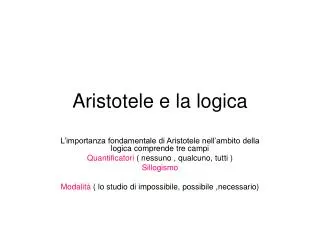 Aristotele e la logica