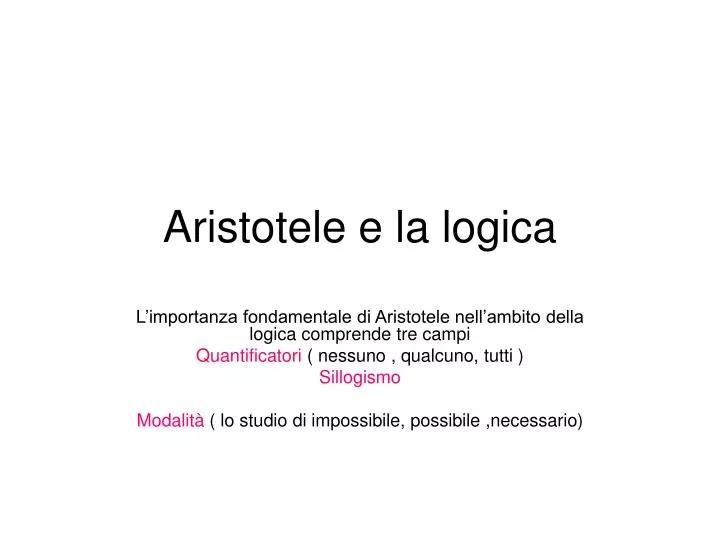 aristotele e la logica