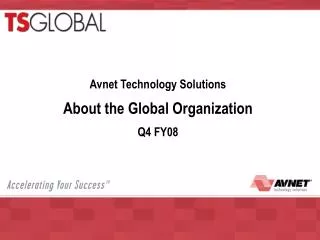 Avnet Technology Solutions About the Global Organization Q4 FY08