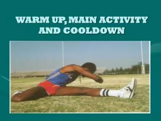 WARM UP, MAIN ACTIVITY AND COOLDOWN