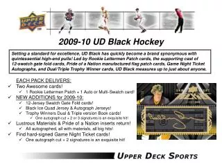 2009-10 UD Black Hockey