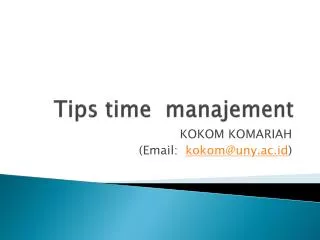 Tips time manajement