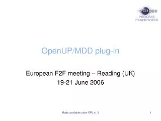 OpenUP/MDD plug-in
