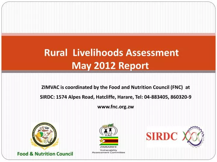 rural livelihoods assessment may 2012 report