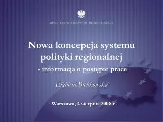 Nowa koncepcja systemu polityki regionalnej