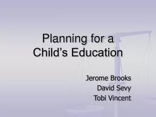 Planning for a Child’s Education