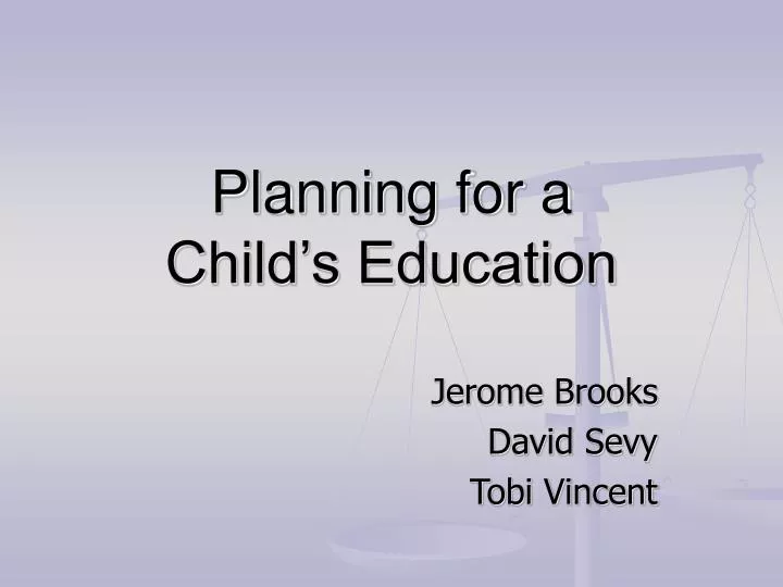 planning for a child s education