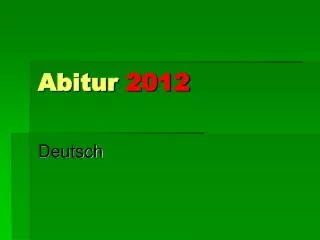 Abitur 2012