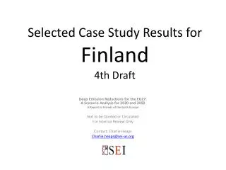 Selected Case Study Results for Finland 4th Draft