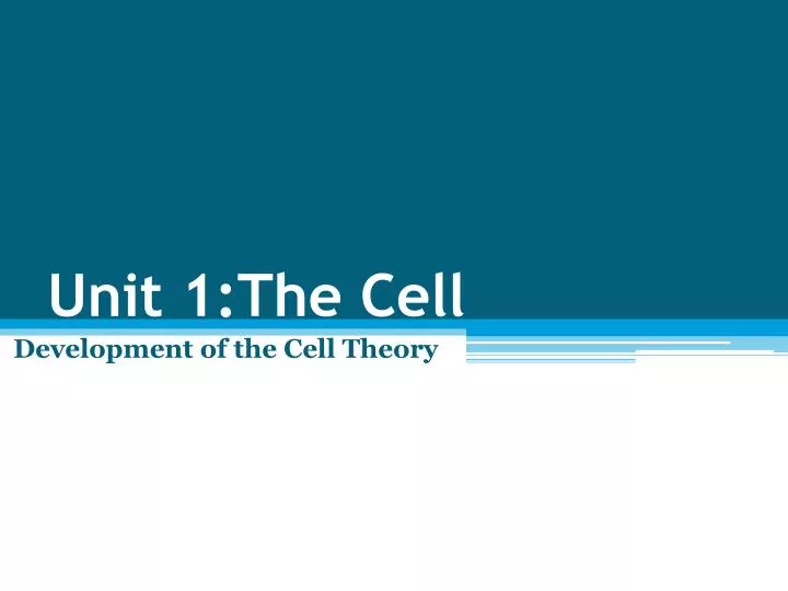 unit 1 the cell